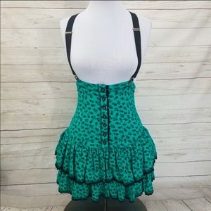 💚 BETSEY JOHNSON Y2K RARE FLORAL SUSPENDER SKIRT / DRESS 💚